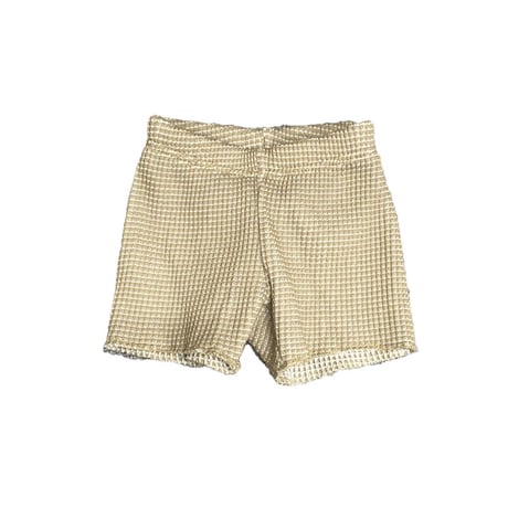 [MOUN TEN.] bicolor waffle shorts for baby / sand x ecru