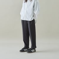 [MOUN TEN.] stretch nylon 1tuck pants (recycle) / black