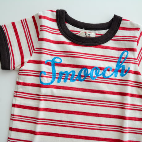 [Uhr] Embroidery Striped Tee / Smooch