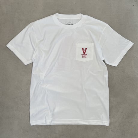 "A" ポケットTシャツ / ホワイト（プリント:赤）