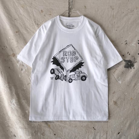 ROD STOP Tシャツ（フロントプリント）/ ホワイト