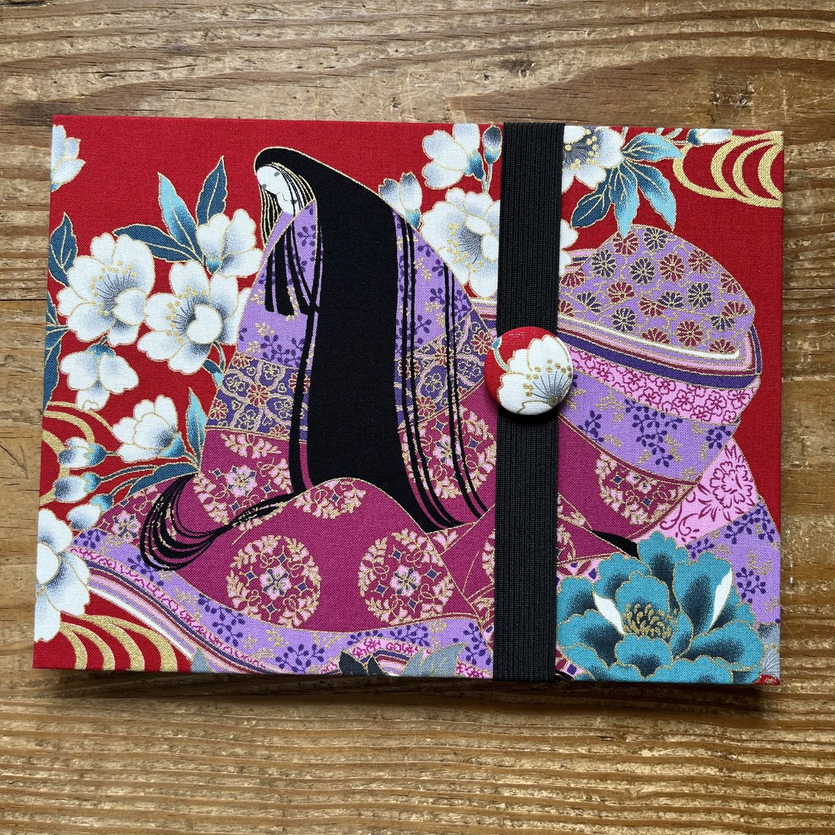 【まゆにゃん】　ステキなネモフィラ　見開き御朱印です 御朱印帳 集印帳 友禅柄 4053-1 カバー付き 満開桜大 182×121mm