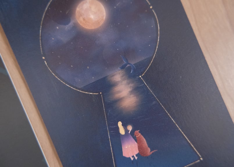 鍵穴の世界 ポストカードセット ゴールド封筒付 | Emina Prints