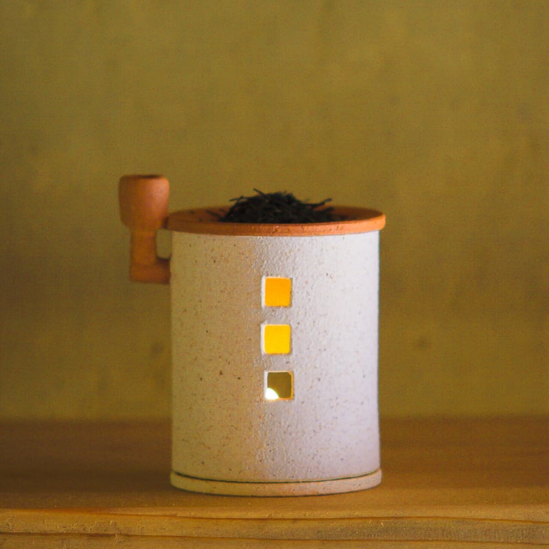 茶香炉（煙突おうち）- ミニ（シロ）※抗菌・消臭や風邪予防