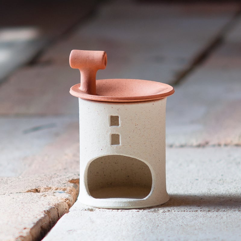 アロマ＆茶香炉（煙突おうち）- タイプA（シロ）※抗菌・消臭や