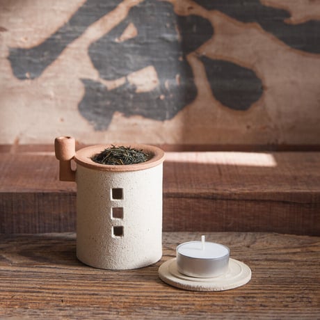 茶香炉（煙突おうち）- ミニ（シロ）※抗菌・消臭や風邪予防、睡眠改善にも◎