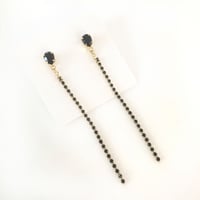 ティアドロップピアス (BLACK×GOLD)