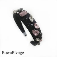 ビジューカチューシャ(pink black silver)