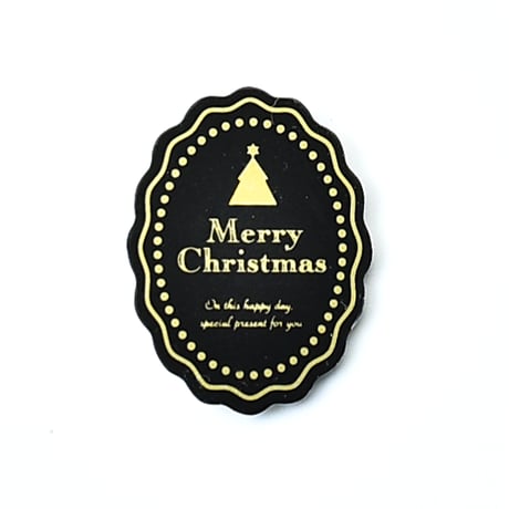 XH_07【クリスマスピック　オーバル金箔】100枚
