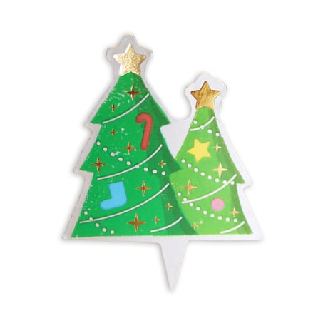 XSL_05【クリスマス ホイルピック ツインツリー緑】100枚