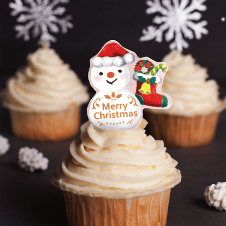 XSL_03【クリスマスホイルピック　スノーマン+くつ】100枚