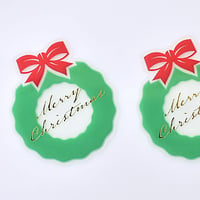 XT_07【クリスマスピック　リース緑】100枚