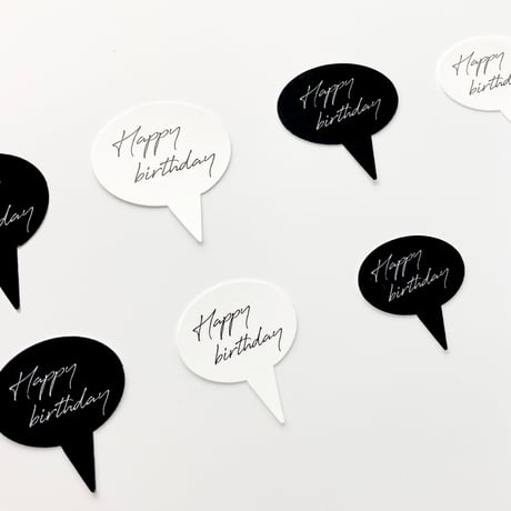 BDP_01【Happy Birthdayメッセージピック　白】100枚