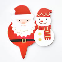 XC_15【クリスマスピック　サンタ＆スノーマン赤】100枚
