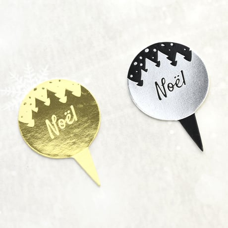 XFG005【Noelメッセージピック　金】100枚入