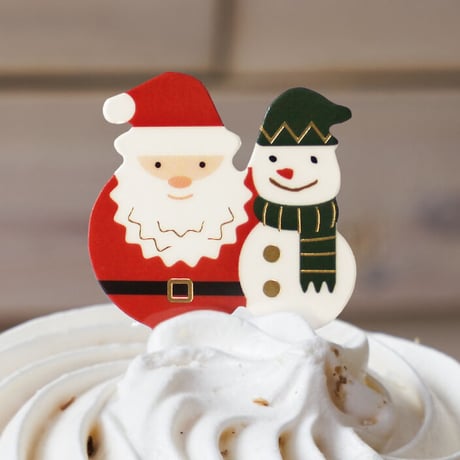 XC_16【クリスマスピック　サンタ＆スノーマン緑】100枚