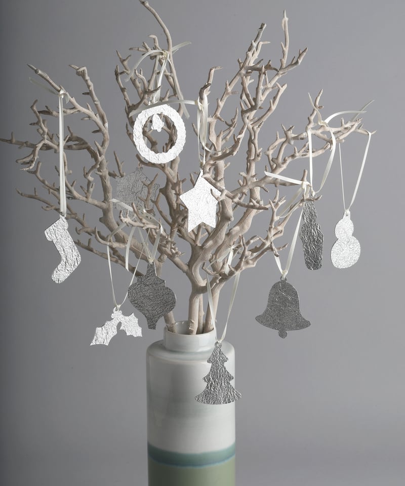 錫製オーナメント聖夜5個セット桐箱入り(上段ツリー) | La vie au