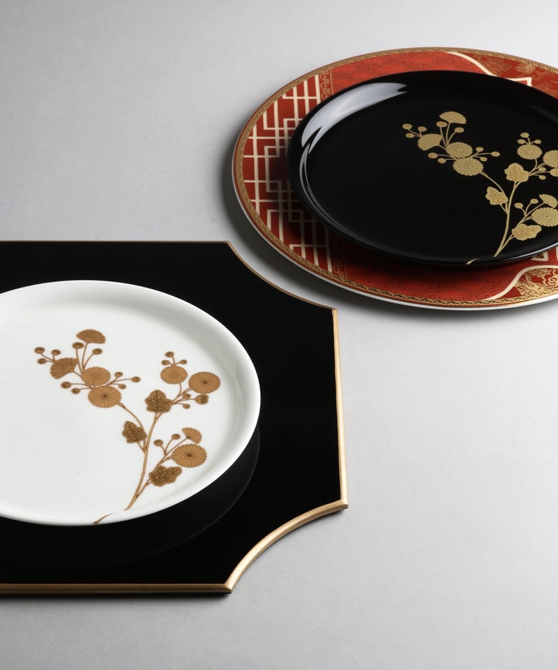 菊柄デザートプレート20㎝ 白 | La vie au Japon collection