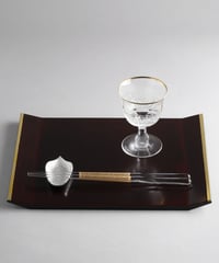 錫製 蓮弁型 箸置き