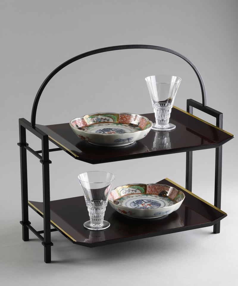 山中塗り 四方盛器 溜塗 | La vie au Japon collection