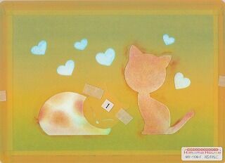 【原画】『ガラクタ猫（改）』（パステル画　猫　招き猫） 原画】『ガラクタ猫（改）』（パステル画猫招き猫）