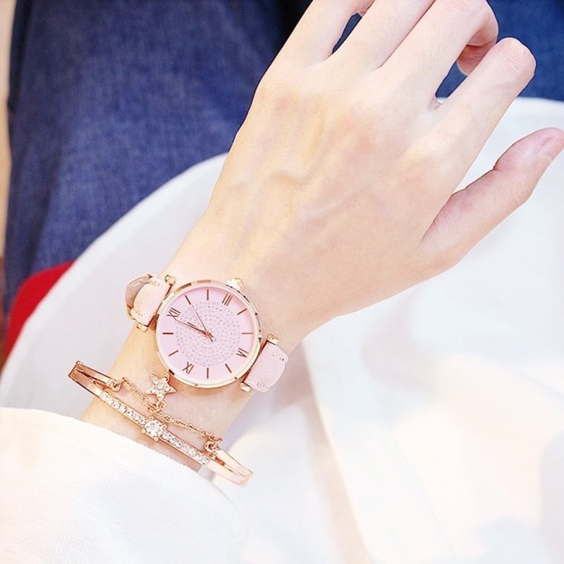 高級女性用腕時計 ブレスレットセット 星空 スカイ レディース腕時計