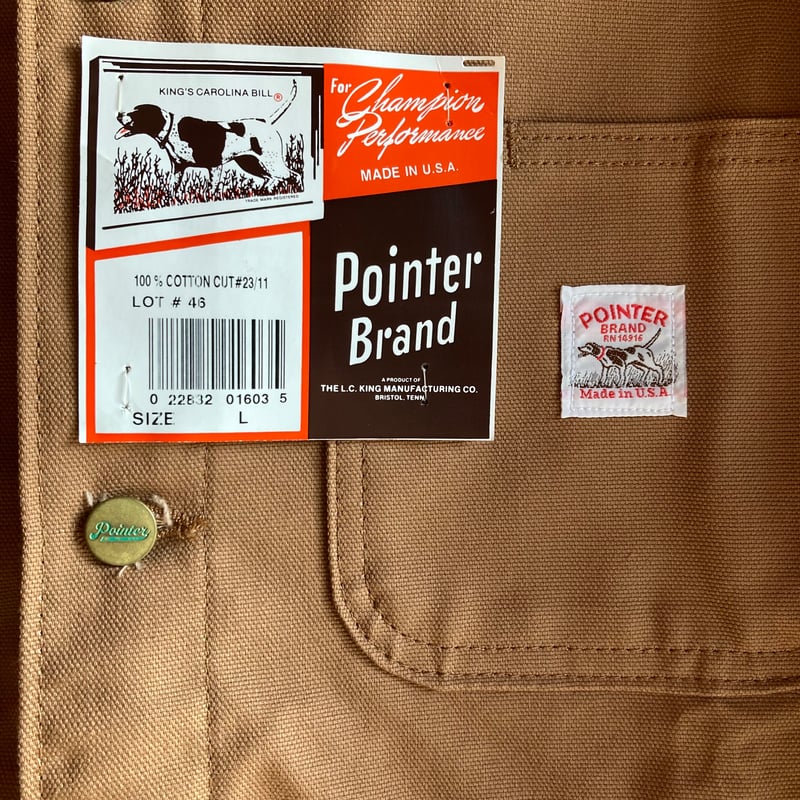 DEAD STOCK POINTER BRAND BROWN DUCK CHORE COAT
