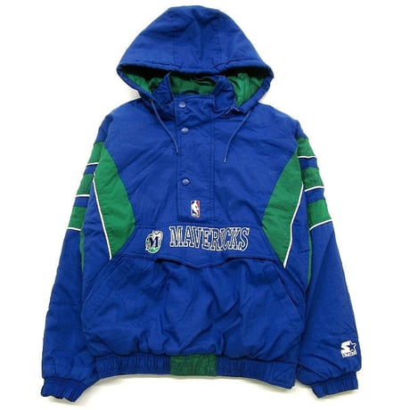 STARTER スターター Pullover Insulation Jacket NBA マーベリックス プルオーバーナイロン中綿ジャケット M ブルー