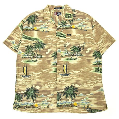 CHAPS RALPH LAUREN チャップス ラルフローレン S/S Hawaiian Shirt ハワイアンシャツ オープンカラー ベージュ XL