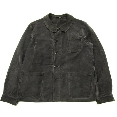 ～50's French Vintage フレンチワーク Black Moleskin Jacket ブラック モールスキン ジャケット