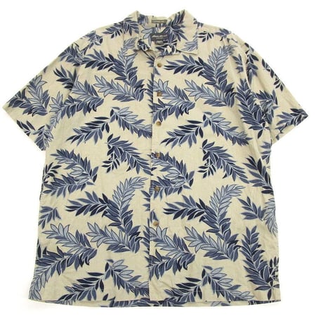 Eddie Bauer エディーバウアー S/S Linen Hawaiian Shirt リネン コットン ハワイアンシャツ ナチュラル L