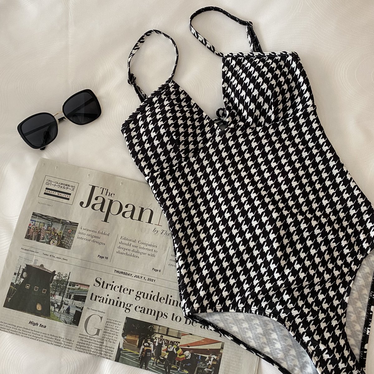 チェック柄ワンピース水着 | Chic