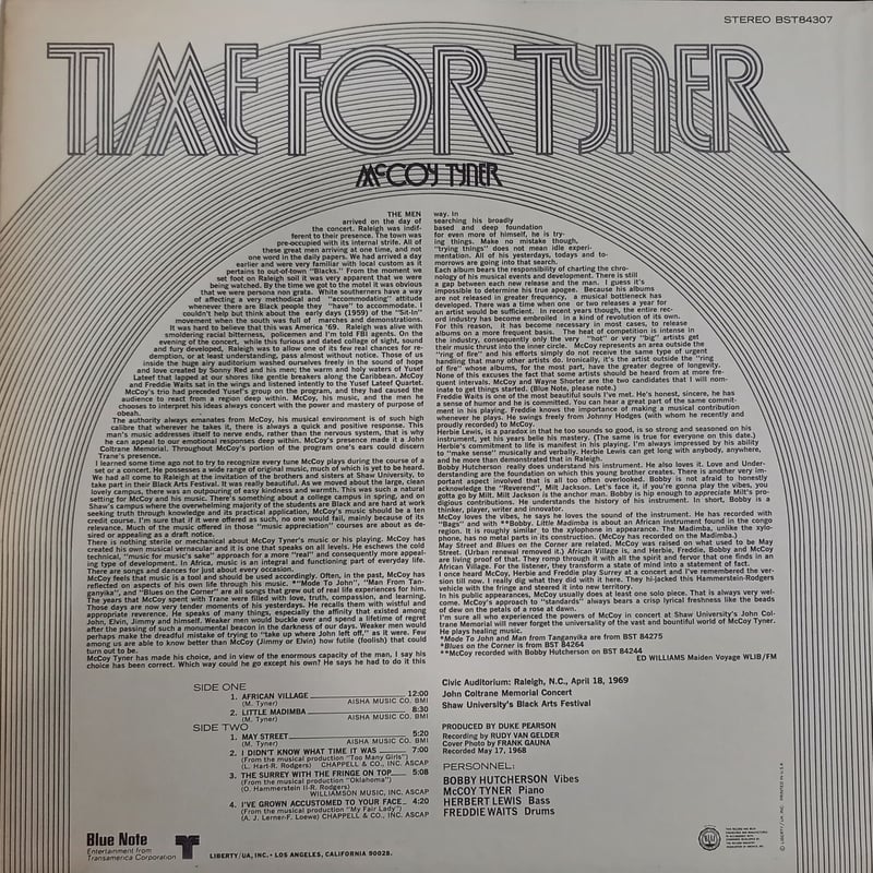 輸入盤LPレコード　McCoy Tyner / TIME FOR TYNER Mccoy Tyner / Time For Tyner (LP) | 倉吉円盤舎 オンライ