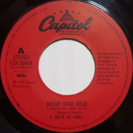 A Taste Of Honey / Boogie Oogie Oogie  (7inch)
