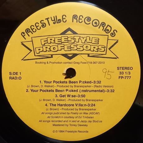 Freestyle Professors / Your Pockets Been P:cked  （中古12"レコード）