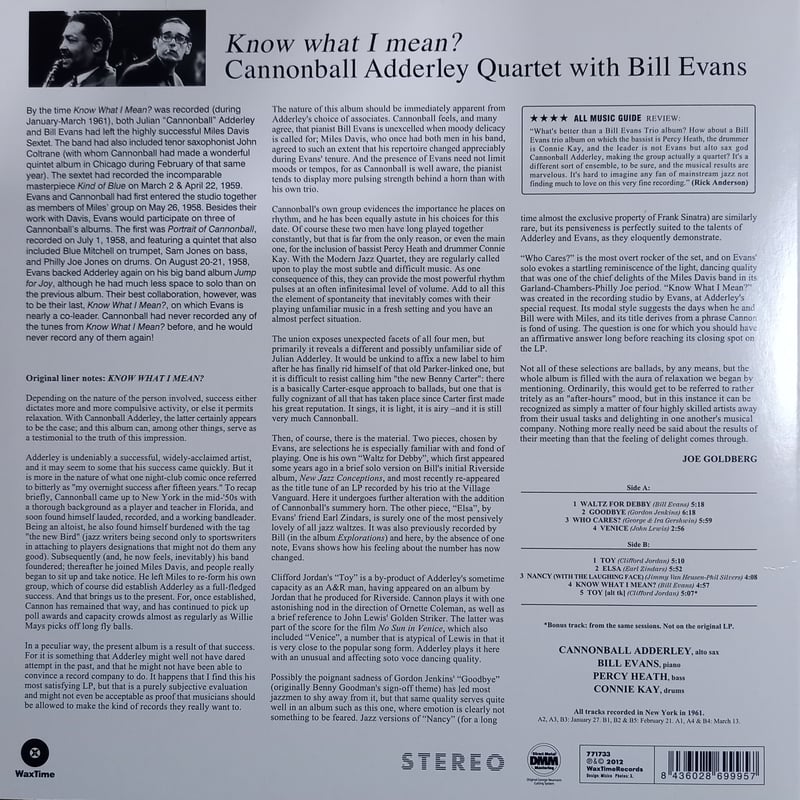 Cannonball Adderley / Know What I Mean ? (LP)