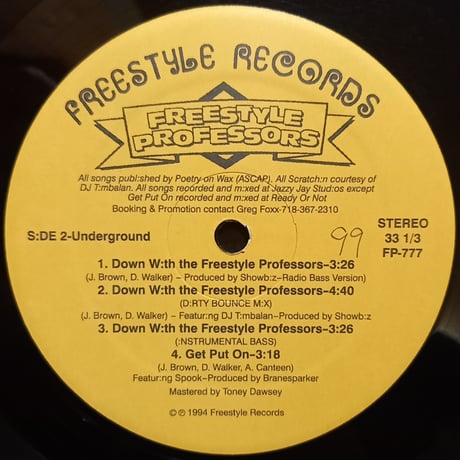 Freestyle Professors / Your Pockets Been P:cked  （中古12"レコード）