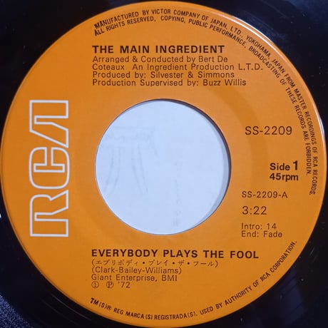The Main Ingredient / Everybody Plays The Fool  (7inch)
