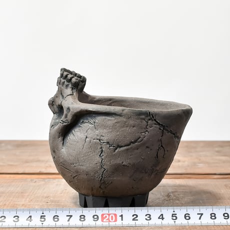 Matasuke Tatsumi（TEATOYA'S GALLERY）【Skull supine pot Black】A