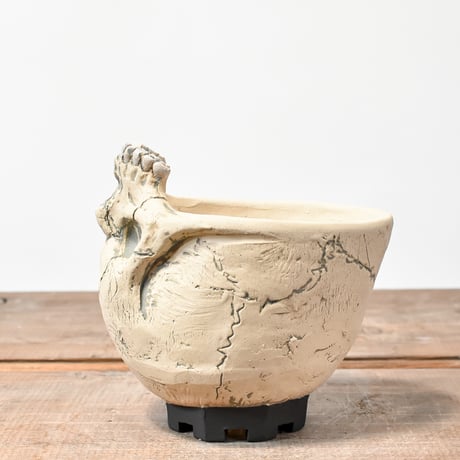 Matasuke Tatsumi（TEATOYA'S GALLERY）【Skull supine pot White 】D