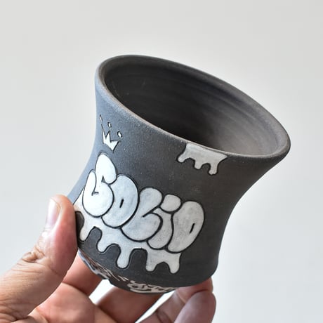 ハイパーポットクリエイター  "阿萬"【Graffiti pot  BLACK】RFAM24028 E