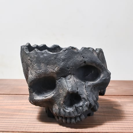 Matasuke Tatsumi（TEATOYA'S GALLERY）【Diagonal Skull pot Black】B