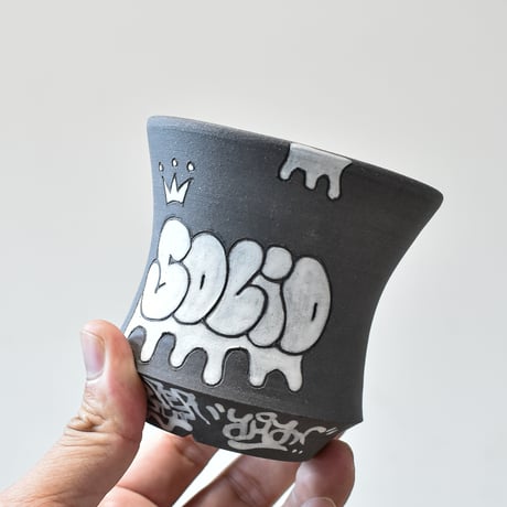 ハイパーポットクリエイター  "阿萬"【Graffiti pot  BLACK】RFAM24028 E