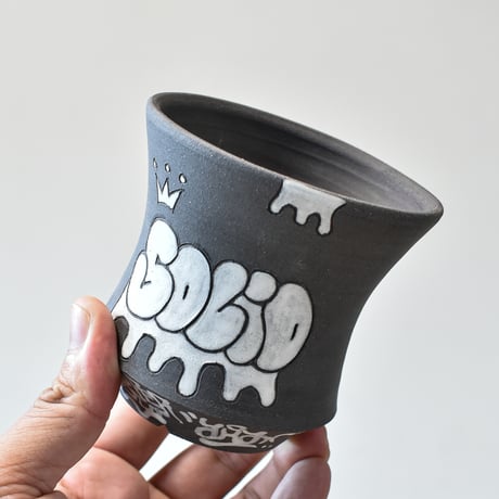 ハイパーポットクリエイター  "阿萬"【Graffiti pot  BLACK】RFAM24028 E
