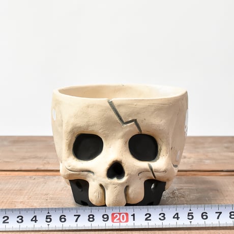 Matasuke Tatsumi（TEATOYA'S GALLERY）【Deformed Skull pot White】B