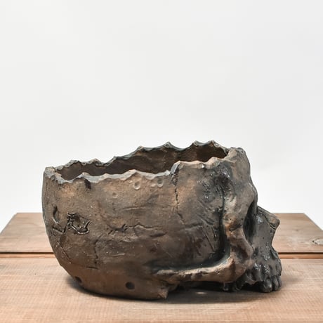 Matasuke Tatsumi（TEATOYA'S GALLERY）【Skull pot BLACK 大 】RFMT2409012