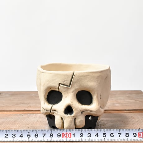 Matasuke Tatsumi（TEATOYA'S GALLERY）【Deformed Skull pot White】A