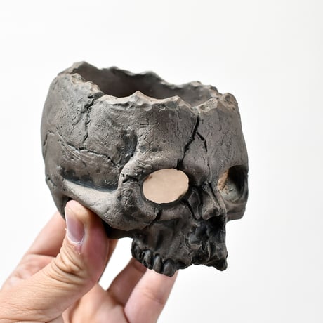 Matasuke Tatsumi（TEATOYA'S GALLERY）【Skull hole pot Black】A