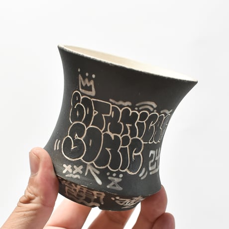 ハイパーポットクリエイター  "阿萬"【Graffiti pot 黒白】RHAM240808