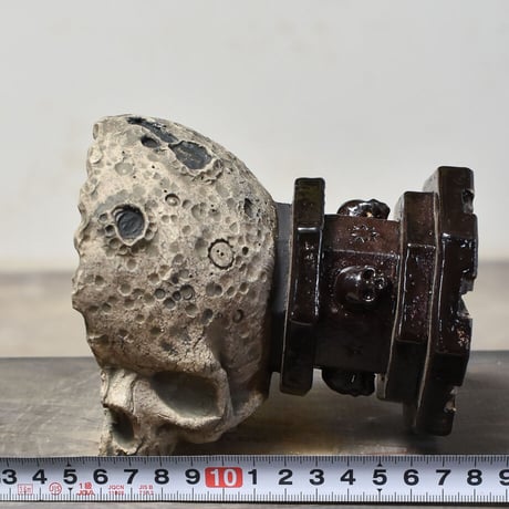 Matasuke Tatsumi（TEATOYA'S GALLERY）【Half face Skull pot Black/高台付き】RFMT23014